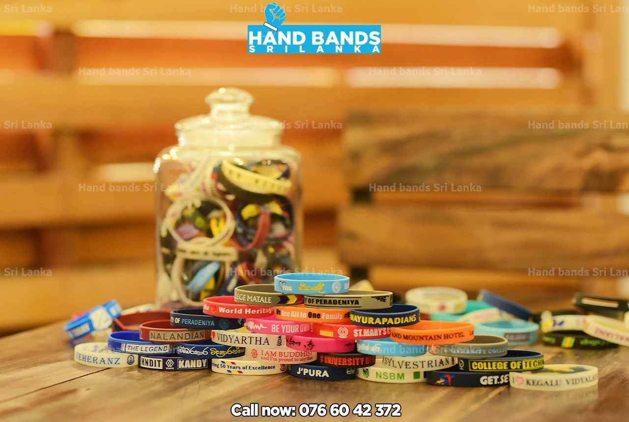 Debossed multi colour silicone wristbands, design for school fundraising events in Sri Lanka