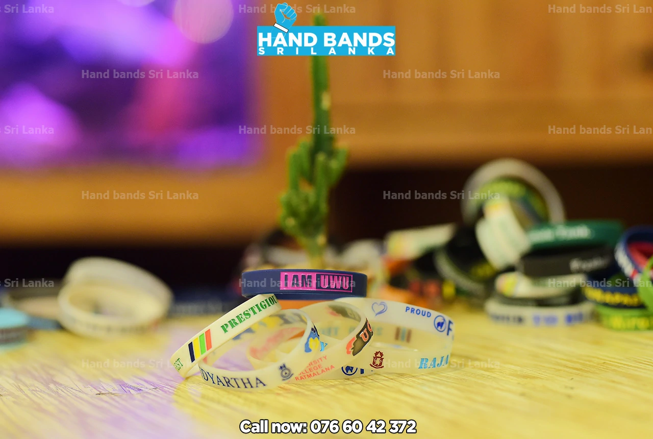 white Debossed silicone wristbands / handbands for school fundraising event in sri Lanka