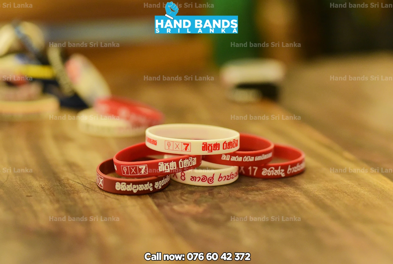 Normal printed wristband/hand band for political campaign 2020 of P.M Nipuna Ranawaka, prim minister Mahinda Rajapakshe and P.M. Mahindananda Aluthgamage